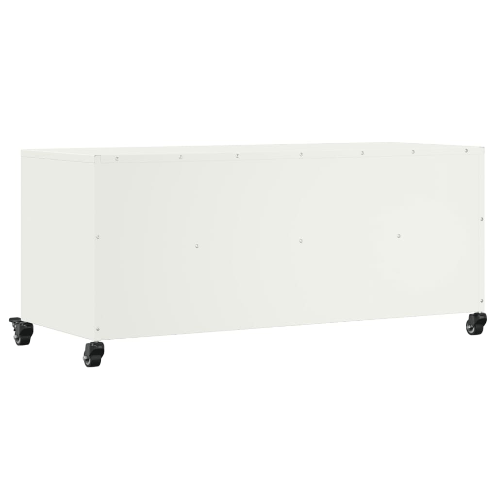 Mobile TV Bianco 100,5x39x43,5 cm in Acciaio - homemem39