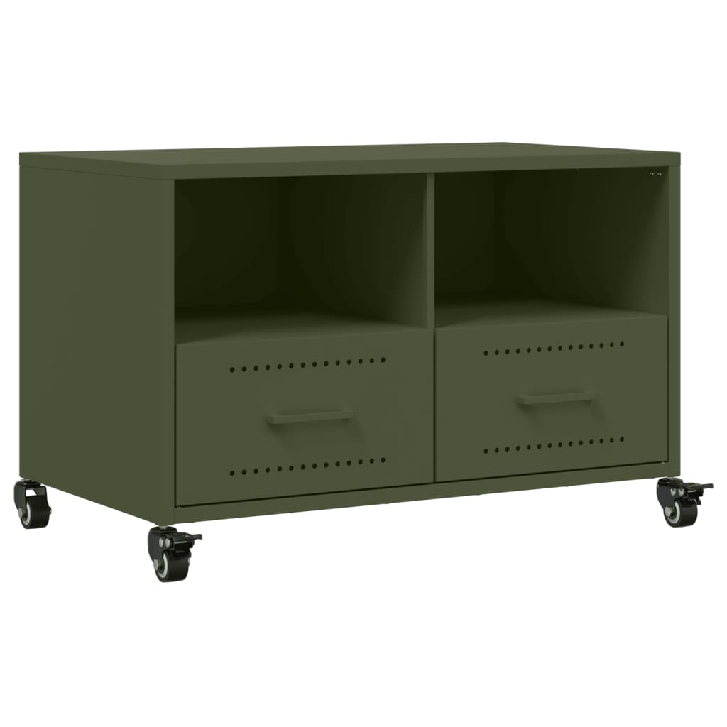 Mobile TV Verde Oliva 68x39x43,5 cm in Acciaio - homemem39