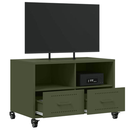 Mobile TV Verde Oliva 68x39x43,5 cm in Acciaio - homemem39