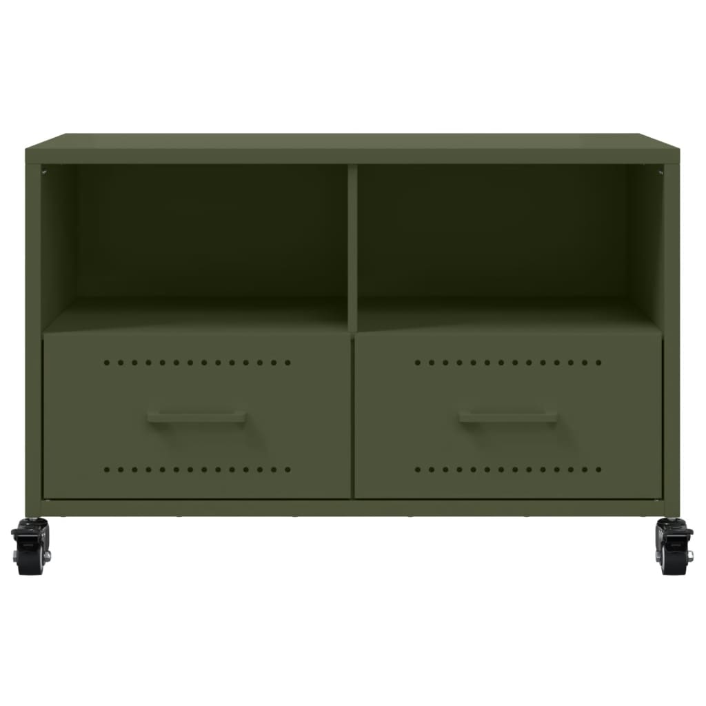 Mobile TV Verde Oliva 68x39x43,5 cm in Acciaio - homemem39