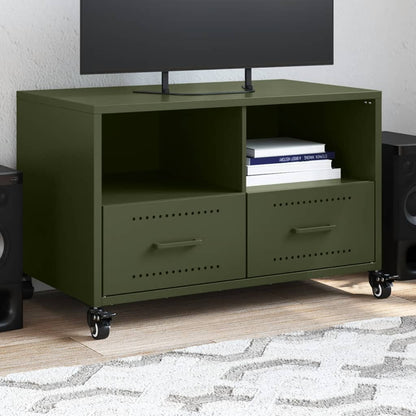 Mobile TV Verde Oliva 68x39x43,5 cm in Acciaio - homemem39