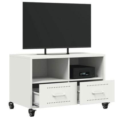 Mobile TV Bianco 68x39x43,5 cm in Acciaio - homemem39