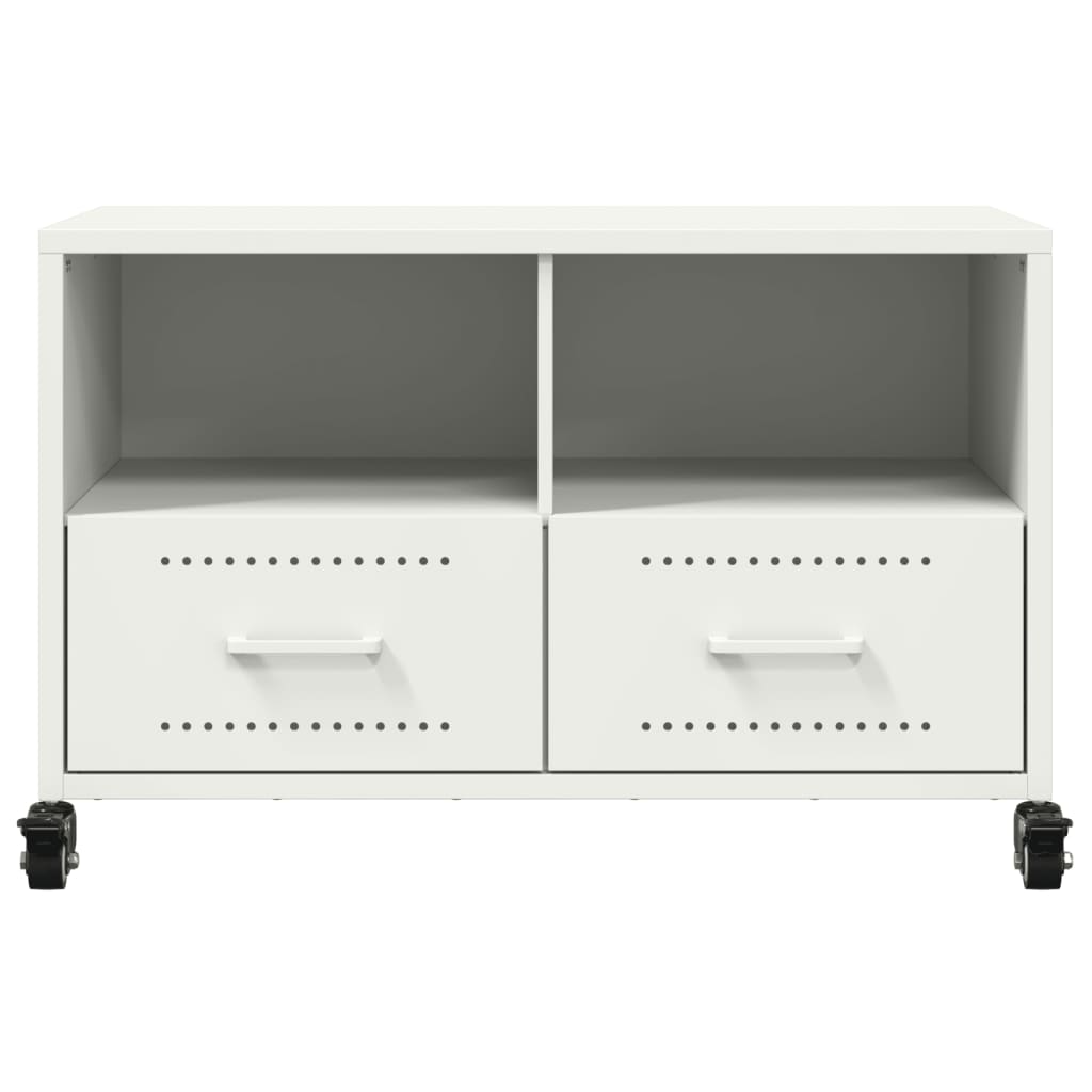 Mobile TV Bianco 68x39x43,5 cm in Acciaio - homemem39