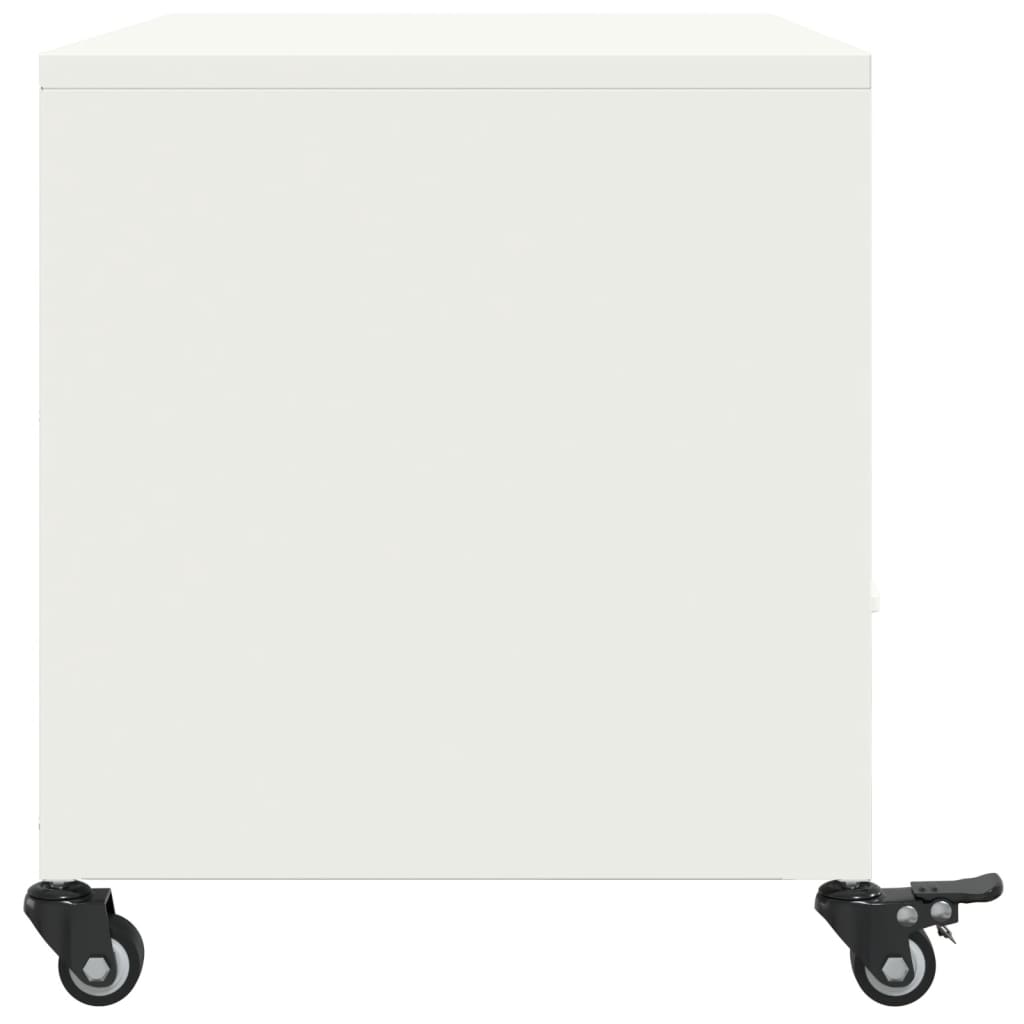 Mobile TV Bianco 68x39x43,5 cm in Acciaio - homemem39