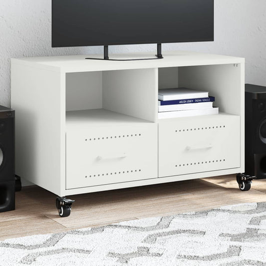Mobile TV Bianco 68x39x43,5 cm in Acciaio - homemem39