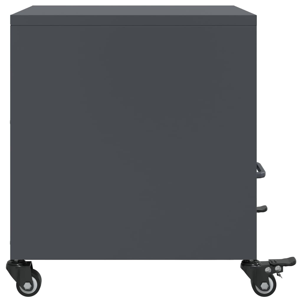 Comodino Antracite 36x39x43,5 cm in Acciaio - homemem39