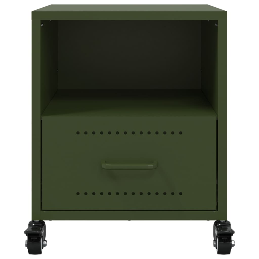 Comodini 2 pz Verde Oliva 36x39x43,5 cm in Acciaio - homemem39