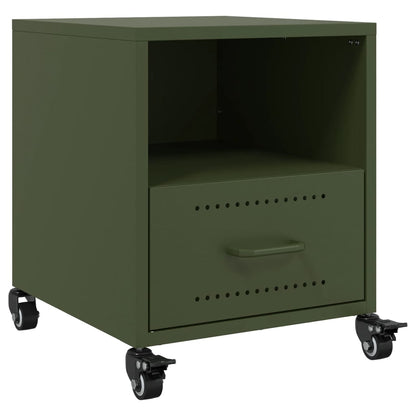 Comodini 2 pz Verde Oliva 36x39x43,5 cm in Acciaio - homemem39