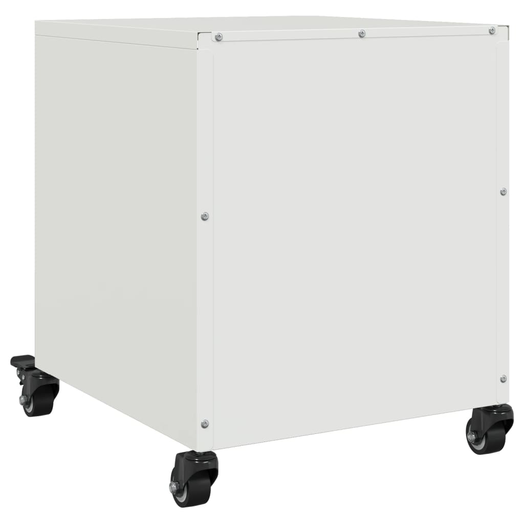 Comodino Bianco 36x39x43,5 cm in Acciaio - homemem39