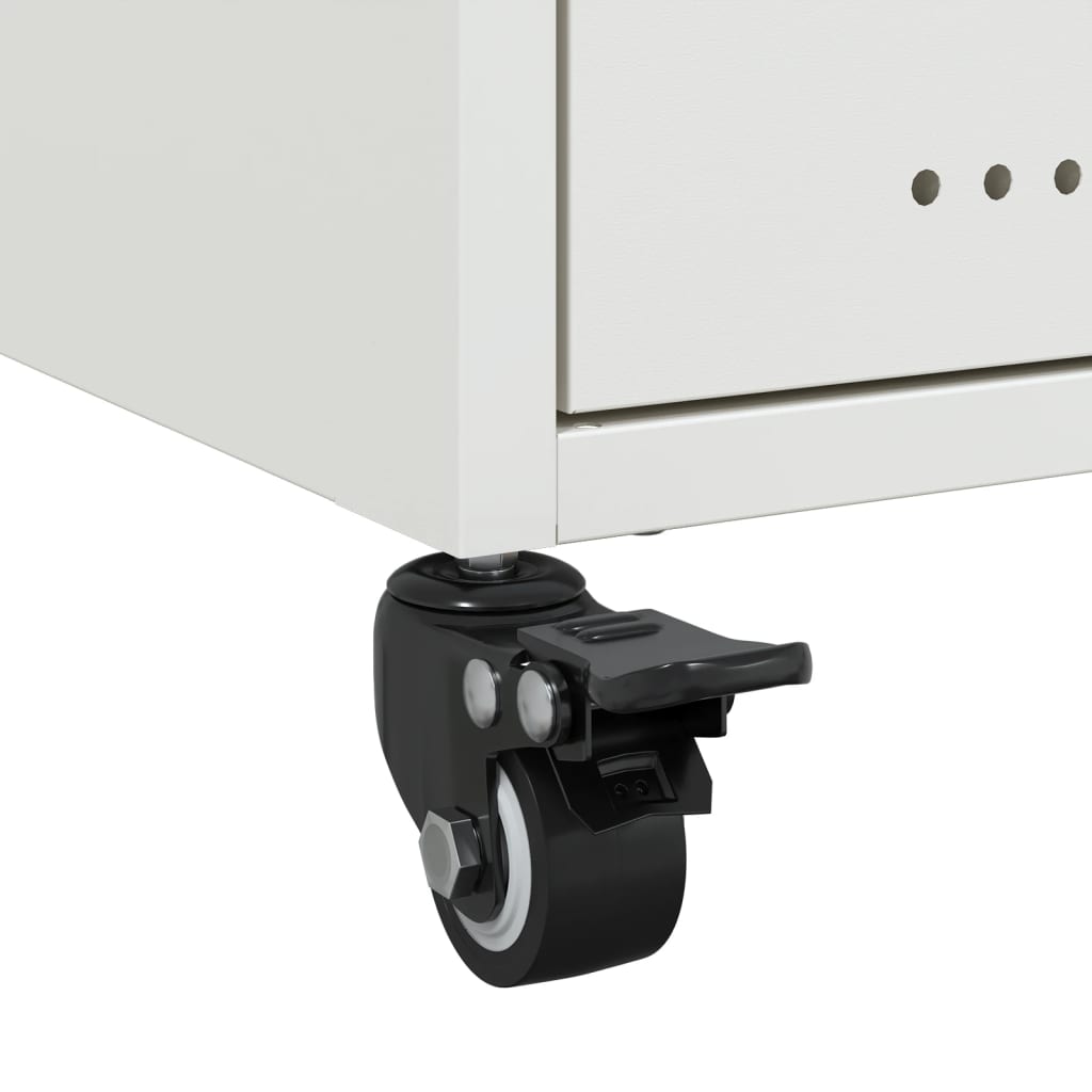 Comodino Bianco 36x39x43,5 cm in Acciaio - homemem39