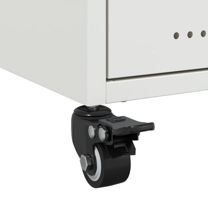 Comodino Bianco 36x39x43,5 cm in Acciaio - homemem39