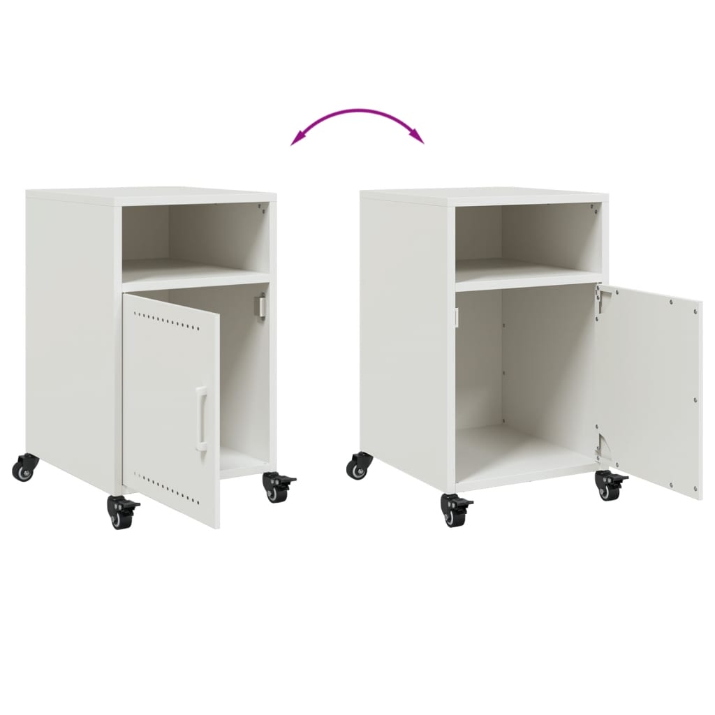 Comodini 2 pz Bianchi 36x39x59 cm in Acciaio | homemem39