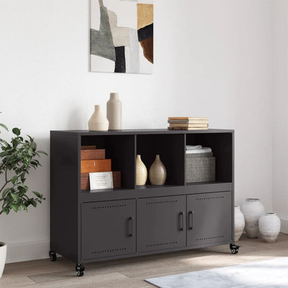 Credenza Nera 100,5x39x72 cm in Acciaio - homemem39