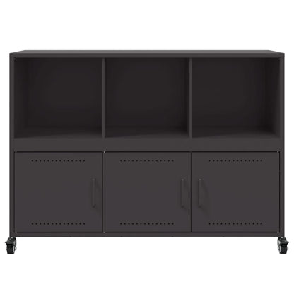 Credenza Nera 100,5x39x72 cm in Acciaio - homemem39