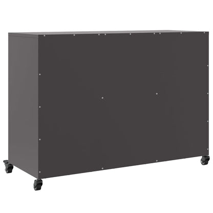 Credenza Nera 100,5x39x72 cm in Acciaio - homemem39