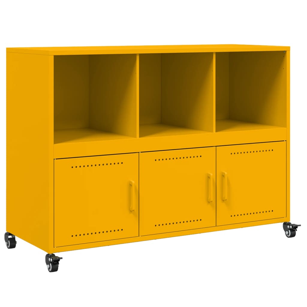 Credenza Giallo Senape 100,5x39x72 cm in Acciaio - homemem39