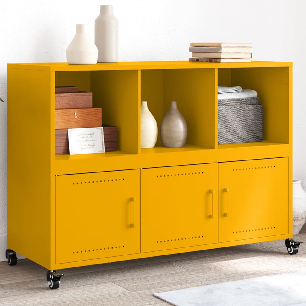 Credenza Giallo Senape 100,5x39x72 cm in Acciaio - homemem39