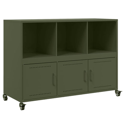 Credenza Verde Oliva 100,5x39x72 cm in Acciaio - homemem39