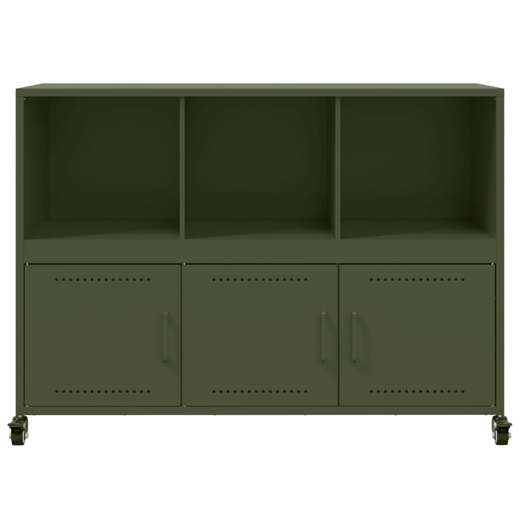 Credenza Verde Oliva 100,5x39x72 cm in Acciaio - homemem39