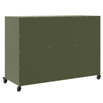 Credenza Verde Oliva 100,5x39x72 cm in Acciaio - homemem39