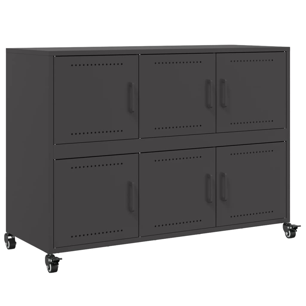 Credenza Nera 100,5x39x72 cm in Acciaio | homemem39
