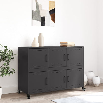 Credenza Nera 100,5x39x72 cm in Acciaio | homemem39
