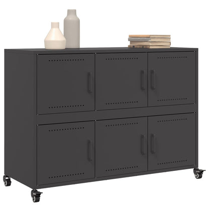 Credenza Nera 100,5x39x72 cm in Acciaio