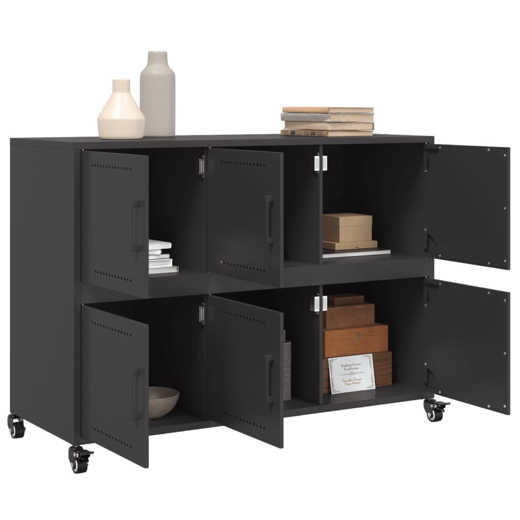 Credenza Nera 100,5x39x72 cm in Acciaio | homemem39