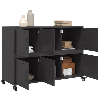 Credenza Nera 100,5x39x72 cm in Acciaio