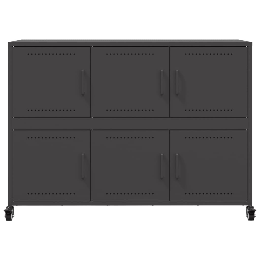Credenza Nera 100,5x39x72 cm in Acciaio | homemem39