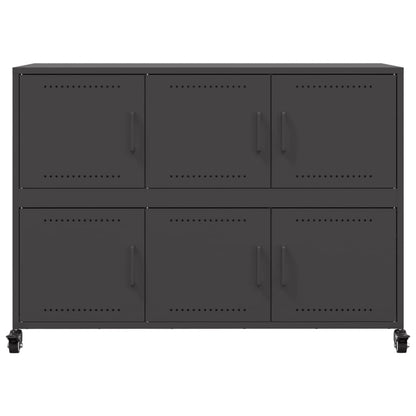Credenza Nera 100,5x39x72 cm in Acciaio | homemem39