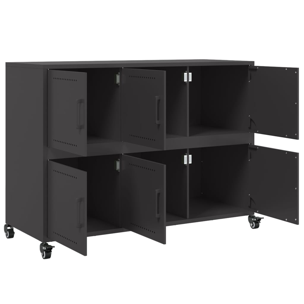 Credenza Nera 100,5x39x72 cm in Acciaio | homemem39
