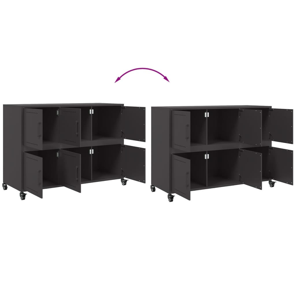 Credenza Nera 100,5x39x72 cm in Acciaio | homemem39
