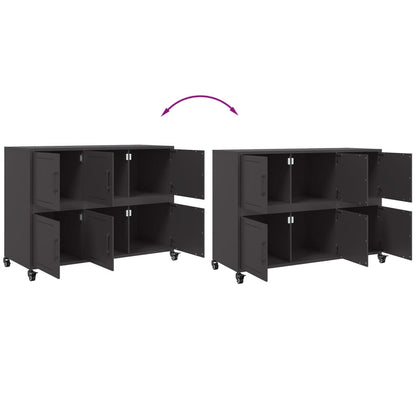 Credenza Nera 100,5x39x72 cm in Acciaio | homemem39
