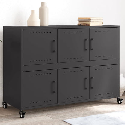 Credenza Nera 100,5x39x72 cm in Acciaio