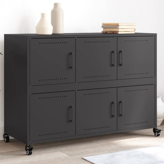 Credenza Nera 100,5x39x72 cm in Acciaio