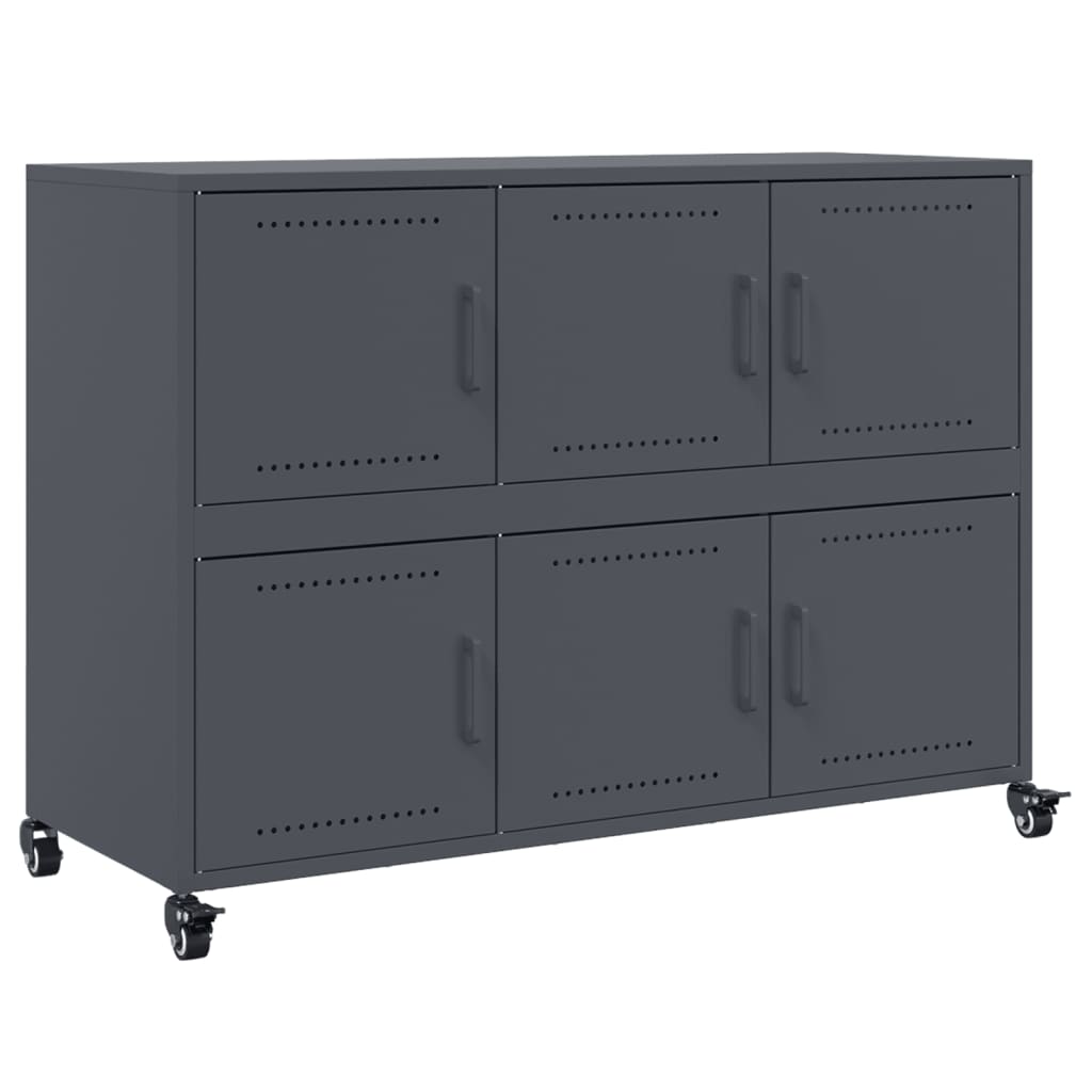 Credenza Antracite 100,5x39x72 cm in Acciaio Laminato a Freddo - homemem39