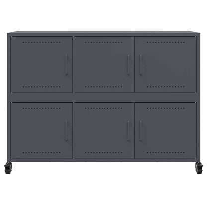Credenza Antracite 100,5x39x72 cm in Acciaio Laminato a Freddo - homemem39