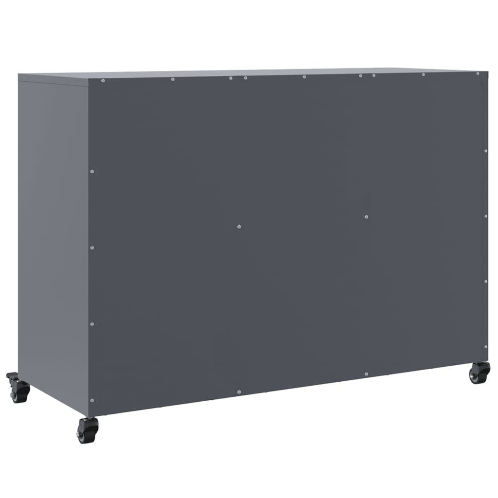 Credenza Antracite 100,5x39x72 cm in Acciaio Laminato a Freddo - homemem39