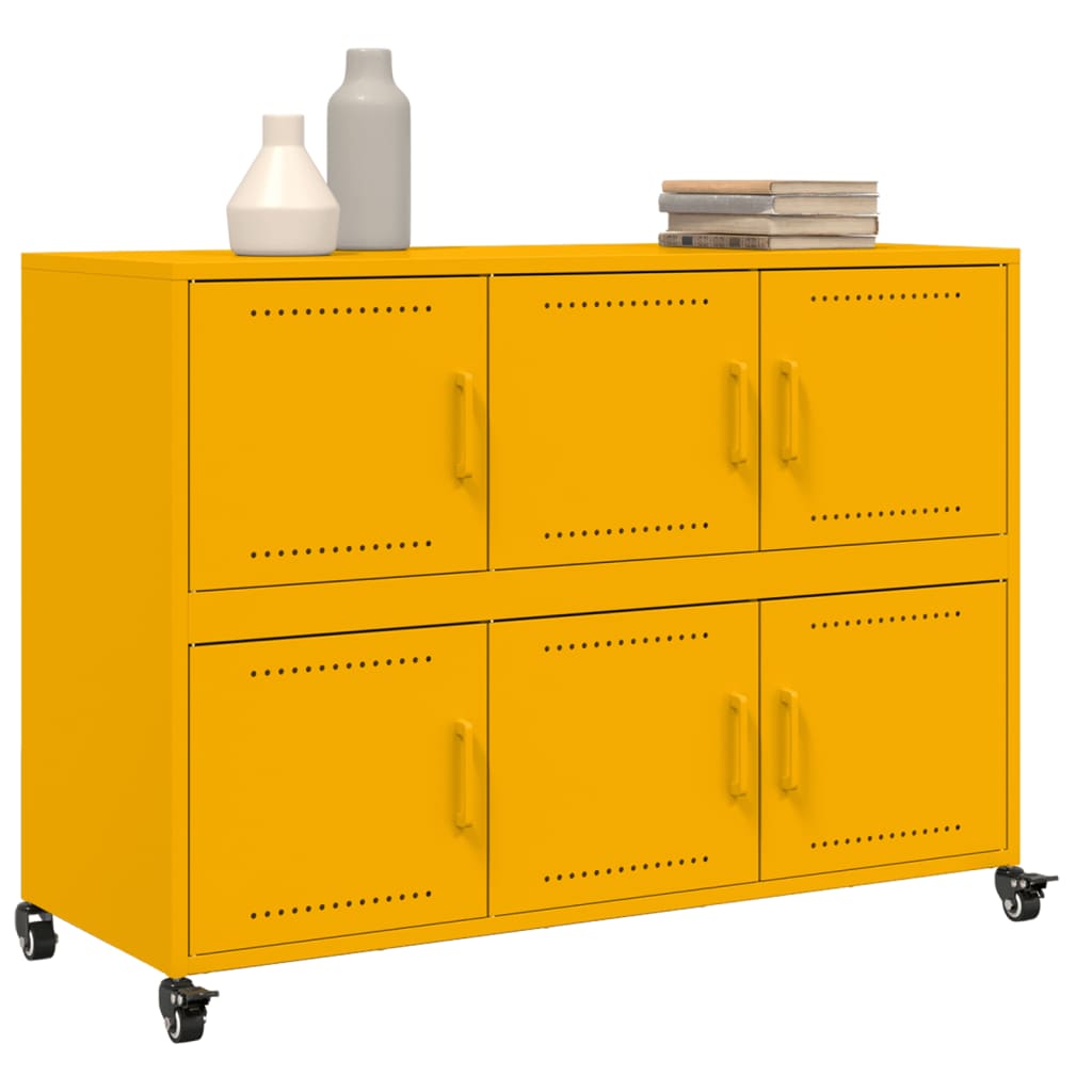 Credenza Giallo Senape 100,5x39x72 cm in Acciaio | homemem39