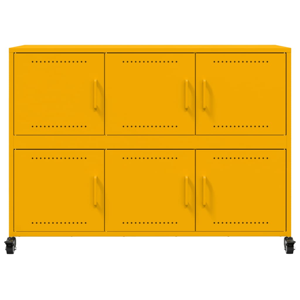 Credenza Giallo Senape 100,5x39x72 cm Acciaio Laminato a Freddo - homemem39