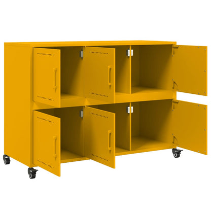 Credenza Giallo Senape 100,5x39x72 cm Acciaio Laminato a Freddo - homemem39