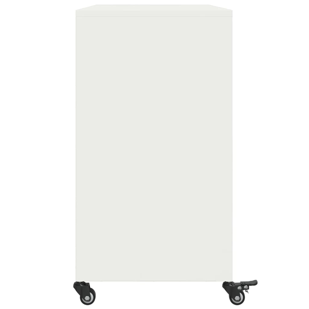 Credenza Bianca 100,5x39x72 cm in Acciaio Laminato a Freddo - homemem39