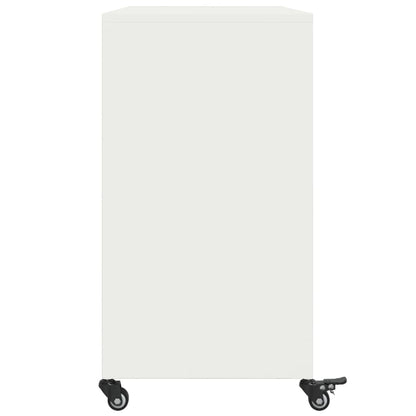 Credenza Bianca 100,5x39x72 cm in Acciaio Laminato a Freddo - homemem39