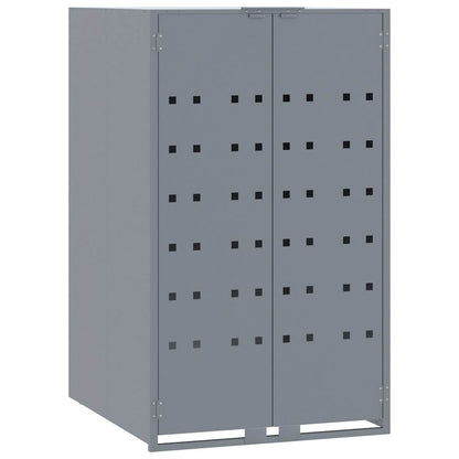 Copribidone con Ruote Bidone Singolo Grigio 69x79x117cm Acciaio | homemem39
