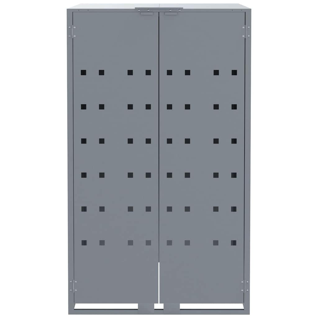 Copribidone con Ruote Bidone Singolo Grigio 69x79x117cm Acciaio | homemem39