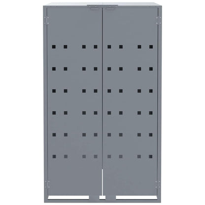 Copribidone con Ruote Bidone Singolo Grigio 69x79x117cm Acciaio | homemem39