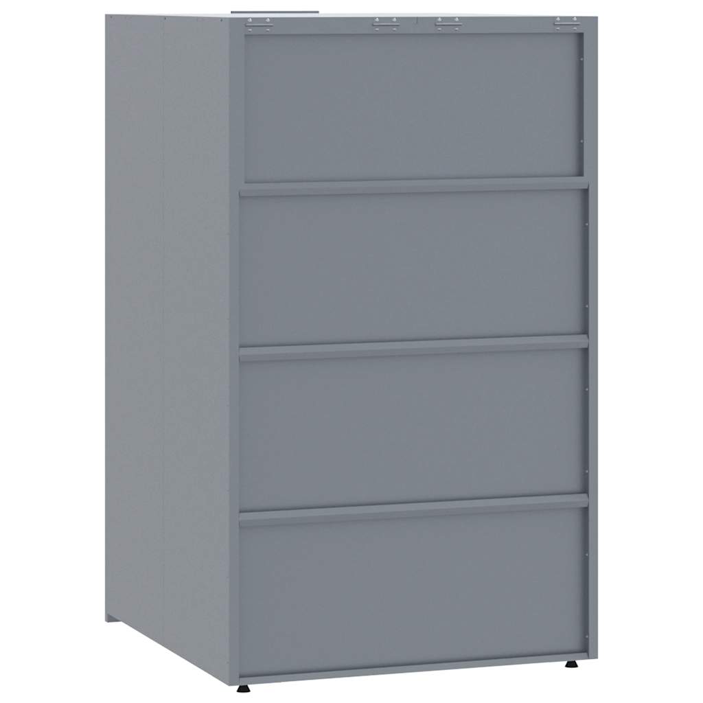 Copribidone con Ruote Bidone Singolo Grigio 69x79x117cm Acciaio | homemem39