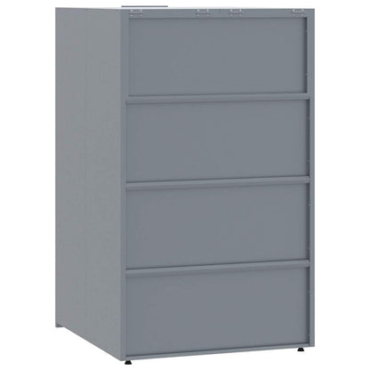 Copribidone con Ruote Bidone Singolo Grigio 69x79x117cm Acciaio | homemem39