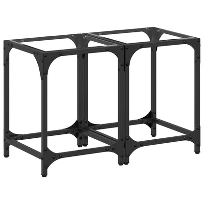 Tavolini con Piano in Vetro Trasparente 2 pz 30x30x40cm Acciaio | homemem39